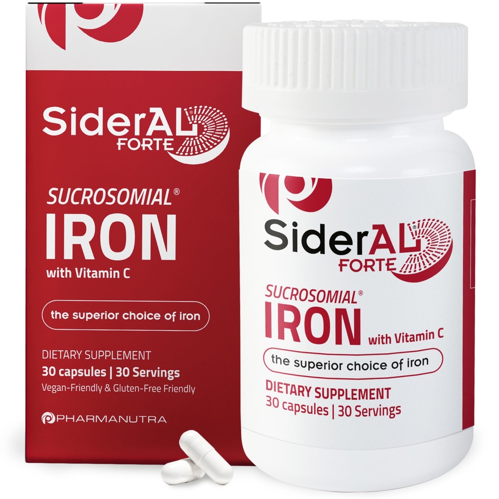 SiderAL Forte Iron Supplement Clinically Provenido para Aumentar Niveles Sin Efectos secundarios ← Sucrosomial High Absorption Gentle Iron Pills for Women and Men