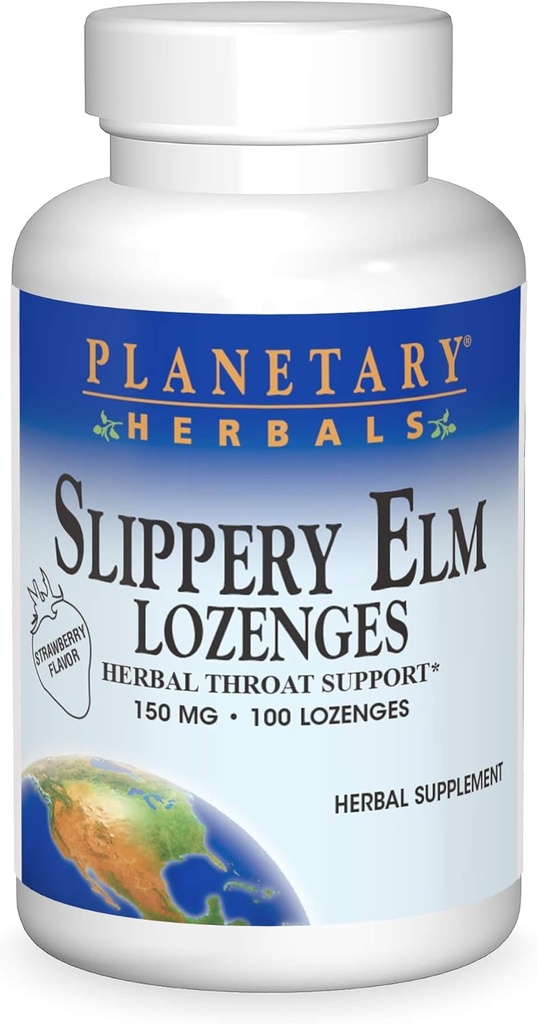 Herbals planetarios resbaladizos congelados de frambuesa, Herbal Throat Support, 100 Lozenge
