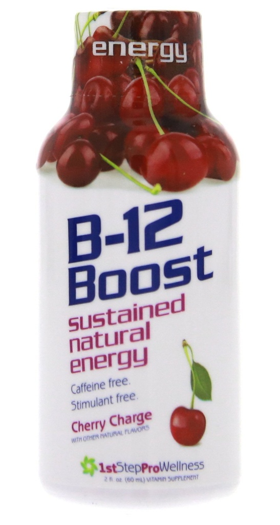 1o paso para la energía B-12 Boost Cherry Charge 12 (2 fl oz) botellas
