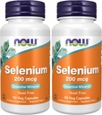 AHORA Suplementos, Selenium (L-Selenomethionine) 200 mcg, Minerales Esenciales*, 90 cápsulas Veg (Pack of 2)