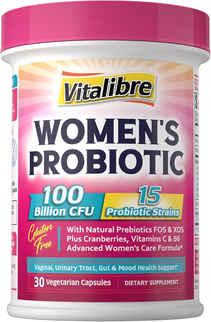 Probióticos femeninos 100 millones de millones CFU &amp; Magnesium Complex Suplemento 10-in-1 420mg