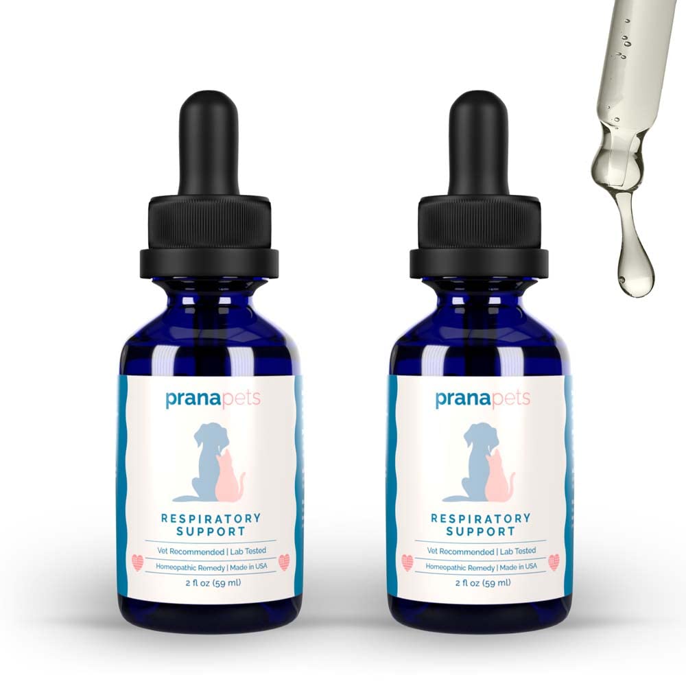 PranaPets Respiratory Support Suplemento para perros &amp; gatos ← Naturalmente promueve la función respiratoria óptima en animales domésticos ← Ayudas seguras con síntomas de alergias estacionales