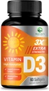 Vitamina D3 5000 IU Softgels (125 mcg) - Extra Strength Vitamins D-3 Suplemento dietético para bonificación, dientes, salud muscular & soporte inmunológico, absorción rápida Mini D Softgel, no GMO, Gluten Gratis - 60 Cuenta