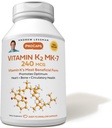 ANDREW LESSMAN Vitamin K2 MK7 240 mcg 30 Softgels - Essential for Healthy Calcium Utilization, Promotes Optimum Skeletal, Heart and Arterial Health. Sin aditivos. Pequeño fácil de absorber Softgels