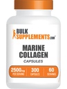 BulkSupplements.com Marine Collagen Capsules - Fish Collagen Supplement, Collagen for Women &amp; Hombre - Hydrolyzed Collagen, Gluten Free, 5 cápsulas por Serving, 300 cápsulas (Pack of 1)