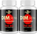 DIM para hombres 750MG – Balance hormonal, Apoyo estrógeno para hombres, DIM Suplemento, Detox, Vitality & Fitness Performance–Chrysin & Black Pepper Extract, 60 cápsulas (2 botella)
