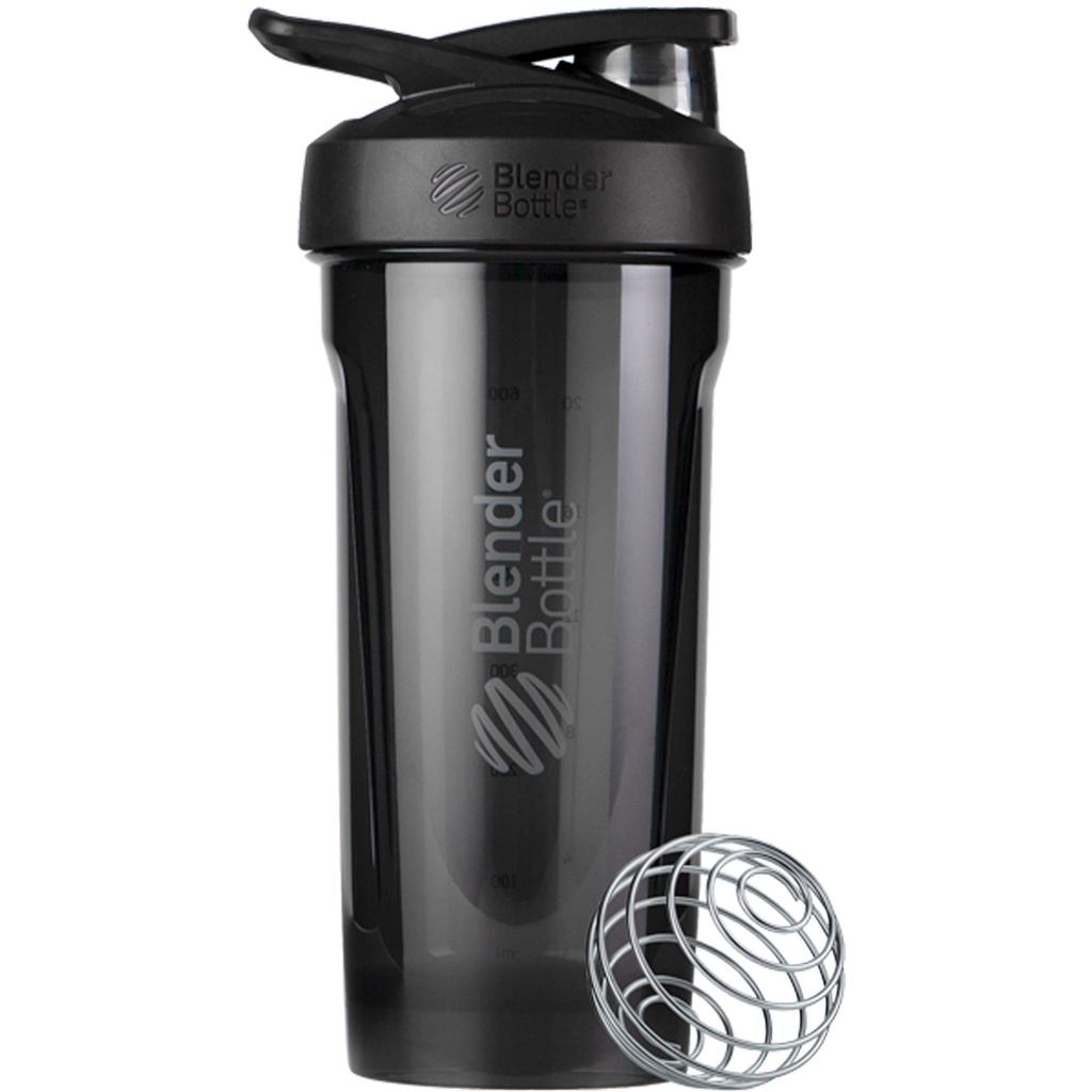 BlenderBottle Strada Tritan Shaker Bottle with Locking Lid, 28-Ounce, Black
