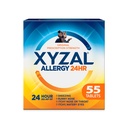 Medicamento de Alivio de la Alergia Xyzal 24 horas, Antihistamínico de Prescripción Original, Dihidrocloruro de Levocetirizina Tablas 5 mg, 55 Con