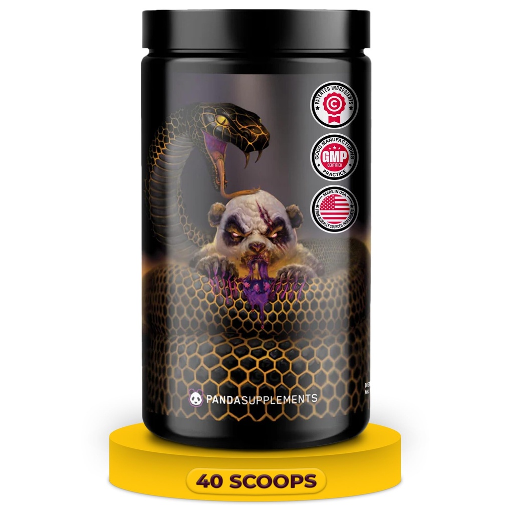 Laboratorios de Bio: Panda Supps Pandamic, Extreme Pre Workout for Maximum Performance, Pump, and Focus (40 Scoops) (Grape Bubblegum)