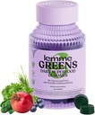 Lemme Greens Superfood Gummies w/Multi - Asistencia Gut Health " Reducir Bloating, 20+ Ecológicos y Superfruits, Probióticos Estudiados Clínicamente, D3, B12 - Berries " Greens Flavored (60 Cuenta)