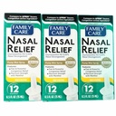 FamilyCare Nasal Relief Spray, Pump Mist, Anti-drip, Severe Congestion, (Oxymetazoline HCI) 12 Horas, 3 Pack