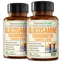 Glucosamina Chondroitin MSM – Suplemento de Apoyo Conjunto para Mujeres y Hombres con Sulfato de Glucosamina 1500 mg, Condroitina y MSM – para el cartílago, salud conjunta y flexibilidad – 2 Pack