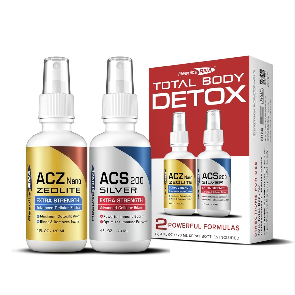 Resultados RNA – Total Body Detox Extra Strength System – ACS 200 Silver &amp; ACZ Nano Zeolite help to Detoxify & Boost Immunity (4 oz - 60 día)
