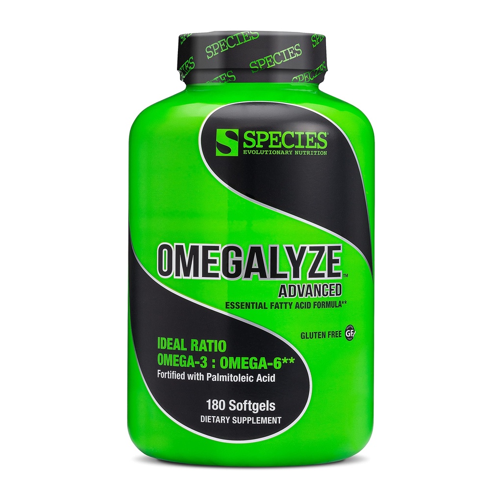 Especies Nutrición omegaliza suplementos de soporte, fórmula de ácido graso esencial, suplemento para ayudar a maximizar la recuperación, Omega 3,6 y 7 Fórmula,180 cápsulas
