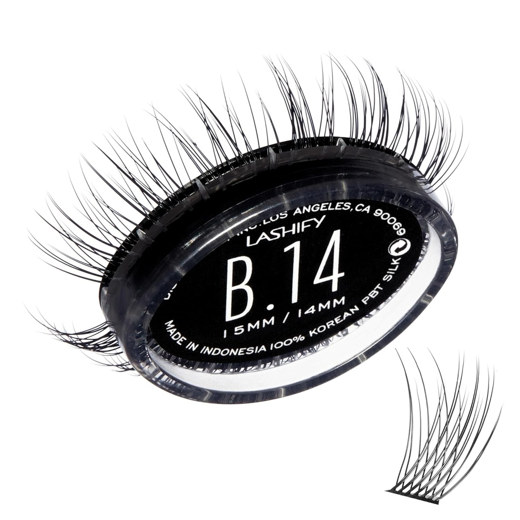Lashify Bold 14mm Gossamer DIY Eyelash Extensiones Rellenar, Negro, Easy False Eyelashes for a Natural Look