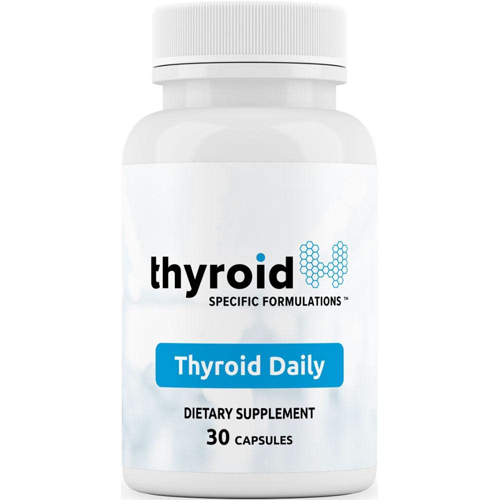 Thyroid Daily - The First Nutrient Complete Multi Designed for Optimal Thyroid Health. Thyroid Daily es Iodine Free w / 19 nutrientes esenciales diarios de tiroides para el soporte de tiroides.