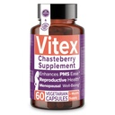 Suplemento íntimo de frambuesa Rose Vitex para mujeres, 1000 mg - Arbol de Chaste Berry para equilibrio hormonal, fertilidad " PMS Support, ciclos regulados - 60 cápsulas