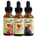NILDLIFE ESSENTIALS Vitamina D3 gotas - Vitamina D gotas para bebés, gotas de vitamina D bebé, vitamina D líquido para niños, niños pequeños 1-3, 500 UI por servicio - Berry natural, 1 Fl Oz (Pack of 3)