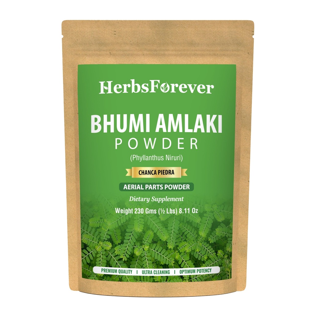 HerbsForever Bhumi Amalaki Powder ← Phyllanthus Niruri Silencio Ayurvedic Herb for Wellness, Detox " Vitality ← Non-GMO, Vegan, Gluten-Free TEN Natural Supplement TEN 454 GMS