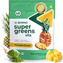 Mejor Tasting Super Greens Polvo con 40+ Superfoods – Delicious Daily Green Powder con vitamina B12, zinc, vitamina C, magnesio y calcio – Green Juice Superfood Mix - Pineapple Flavor