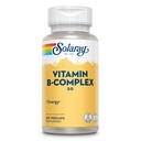 SOLARAY Vitamina B Complejo 50 mg - Vitaminas Celulares de Energía - Metabolismo y Nerve Salud Apoyo con Vitamina B12, Vitamina B1, B6, Niacina, Ácido Fólico, Biotina y Otras vitaminas B - Vegan, 100 VegCaps