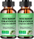 (2 Pack) Soursop Graviola Leaf Liquid Drop ¦ Soursop Bitters Liquid w/Sea Moss, Vitamina C &amp; Cinnamon for Cell Support &amp; Regeneración, Inmunity, Liver, Zzz & Antioxidante ← Absorción Vegan