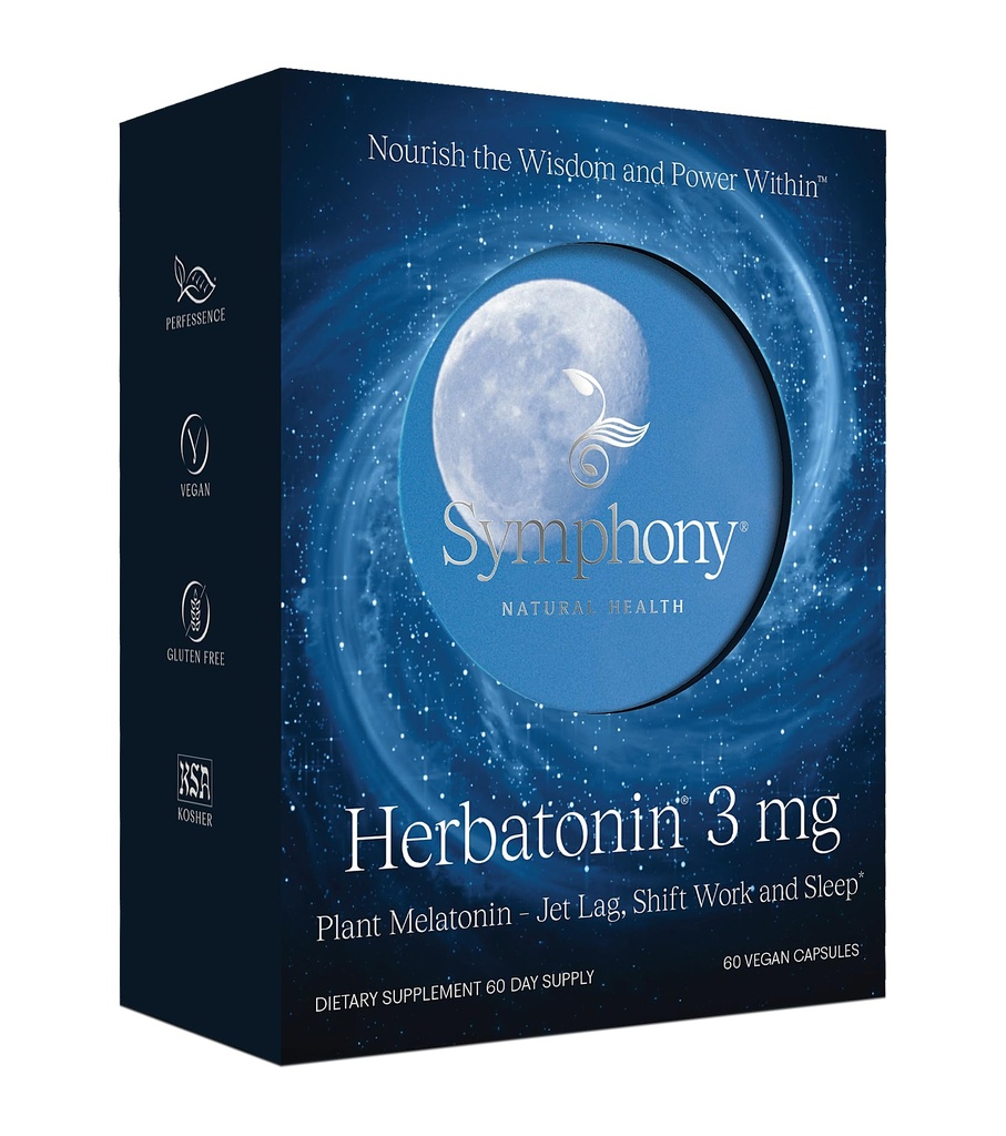 Herbatonin 3mg - El único ciclo natural de la planta melatonina del sueño natural, reloj corporal y circadiano Rhythm Soporte para Jet Lag, 60 cápsulas veganos (60 Day Supply)