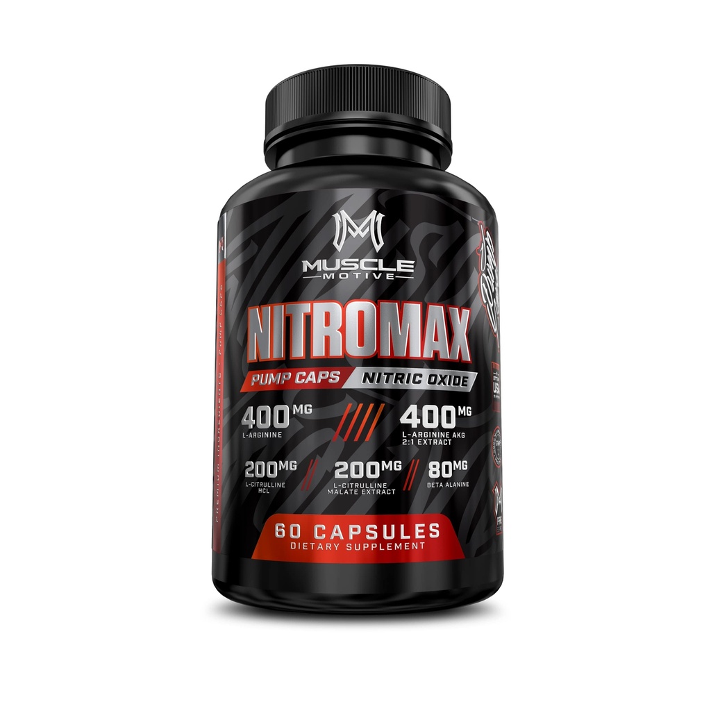 Nitric Oxide Booster 3000mg con L-Arginina, L-Citrulline - Suplemento Pre-Workout para el crecimiento muscular, resistencia, energía, bombas, vascularidad - 60 cápsulas