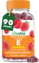 Lifeable Vitamina E Gummies ← 268mg ← Gran Tasting Vitamina E Suplementos ¦ Skin, Eye Health and Immune Función Soporte TEN VIT E para Adultos, Hombres, Mujeres ANTE 90 Gummies