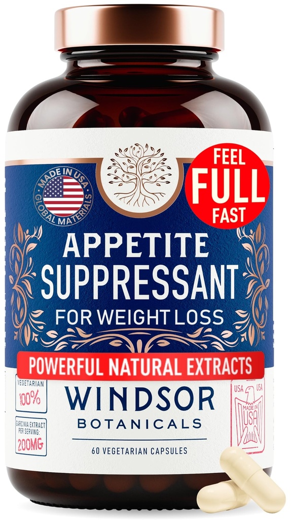 Appetite Suppressant for Weight Pérdida - Garcinia Cambogia, Glucomannan Appetite Control Suplementos y Metabolismo Booster para la pérdida de peso - Píldora de peso perdido para mujeres y hombres - 60 píldoras de dieta vegetariana