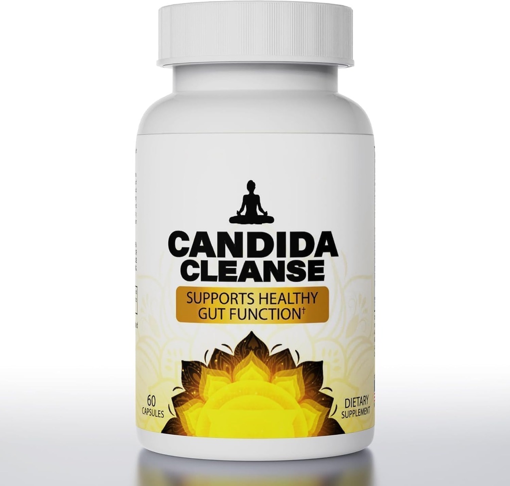 Candida Cleanse- Gut & Colon Support, Advanced Probiotic & Herbal Formula, Natural Herbal Formula (60 cápsulas) A