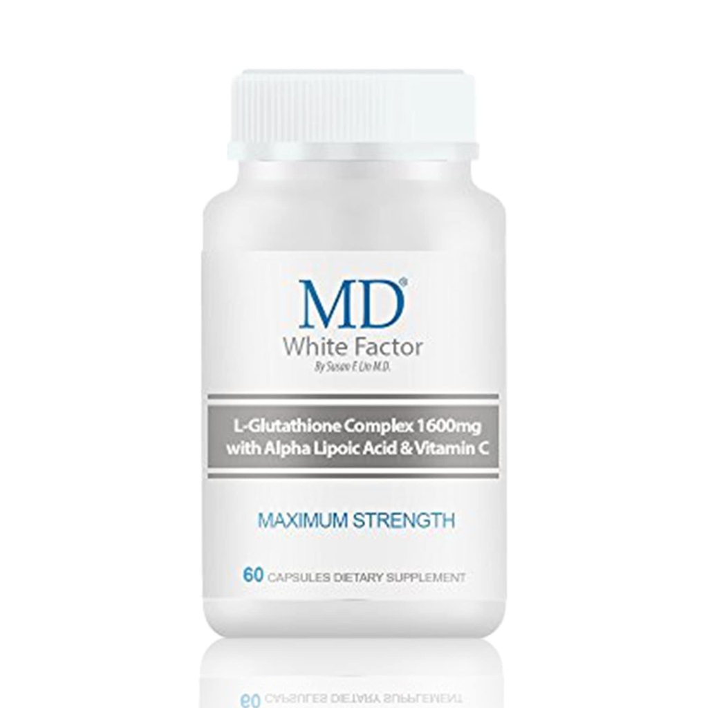 MD White Factor - Suplemento Glutathione con Antioxidantes Efectivos, Vitamina C ' Lipoic Acid Silencio (60 cápsulas)