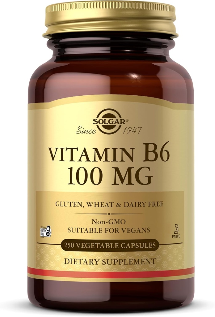 Solgar Vitamina B6 100 mg, 250 cápsulas vegetales