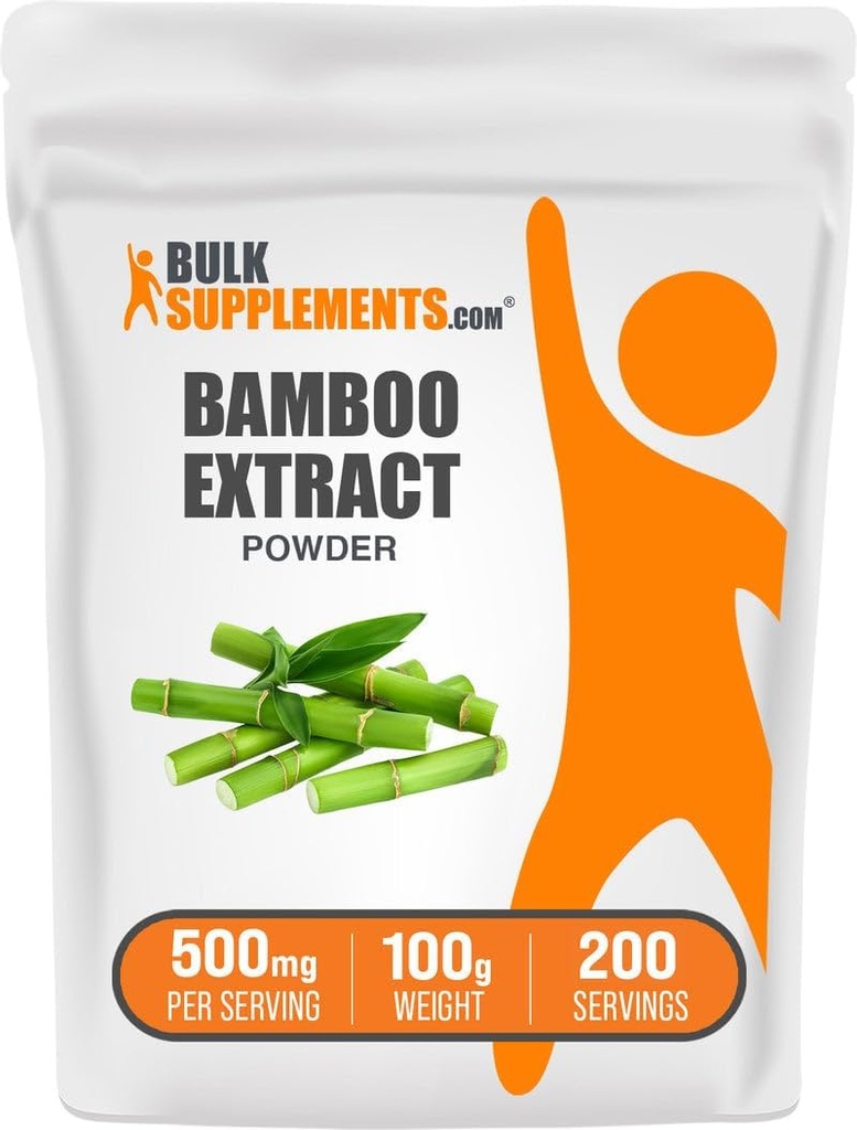 BulkSupplements.com Bambú Extracto Polvo - Suplementos de sílice, Suplemento de bambú - Herbal & Gluten Gratis, 500 mg por Serving, 100g (3,5 oz) (Pack of 1)