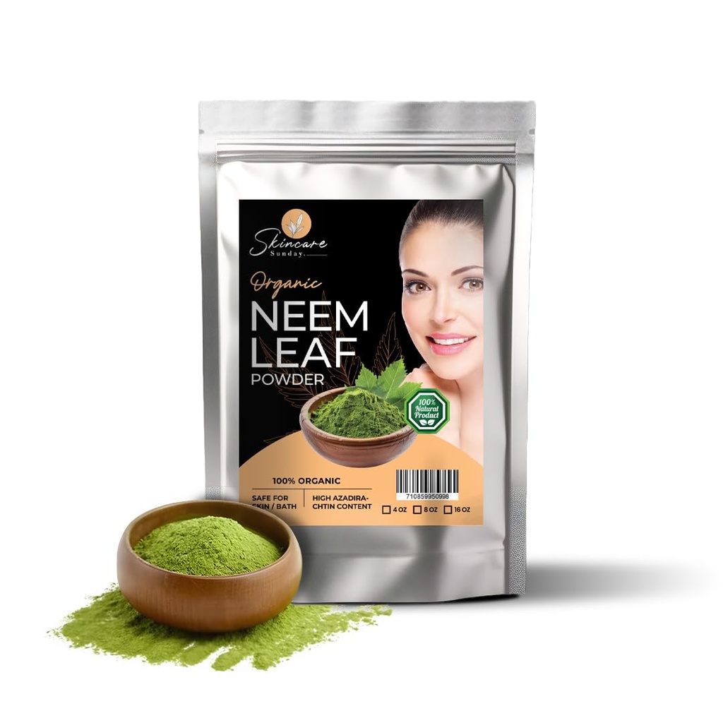 Orgánica Neem Leaf Powder para la piel, el pelo &amp; el baño - Puro &amp; Natural permanente Enhances Glow – 1 libra