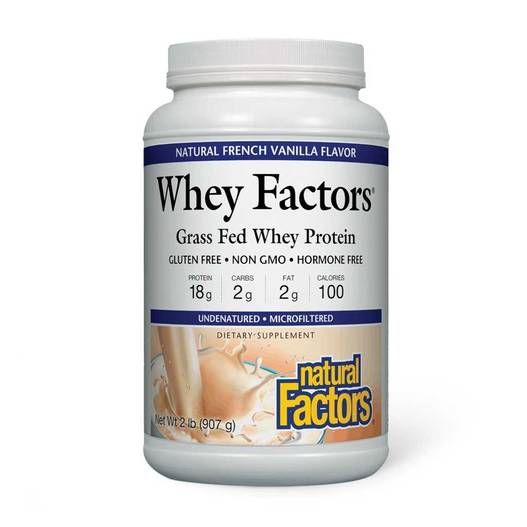 Factores naturales Factores Whey, Vainilla Francesa, 2 libras (Pack of 6)