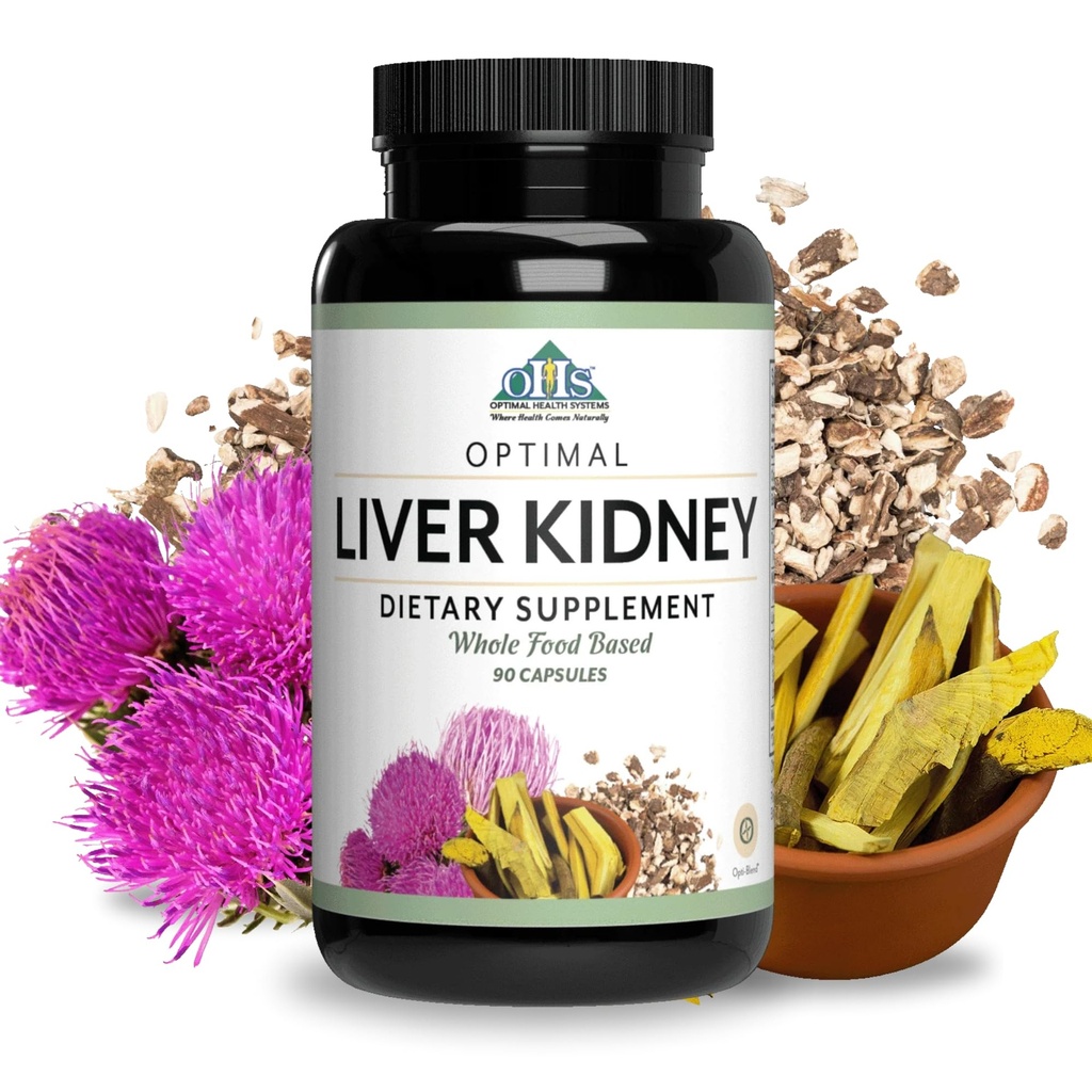 Sistemas de Salud Optimal Liver/Kidney ← Detox &amp; Cleanse  durable Milk Thistle, Dandelion, Barberry, Molasses + Opti-Blend Enzymes for Absorption