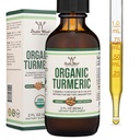 Curcumina Turmérica con gotas de pimienta negra - Suplemento Turmérico orgánico gotas 1,180mg - 2FL OZ, 60 Serviciones (con semilla de pimienta negra, jengibre, romero y sabio) para soporte conjunto por madera doble