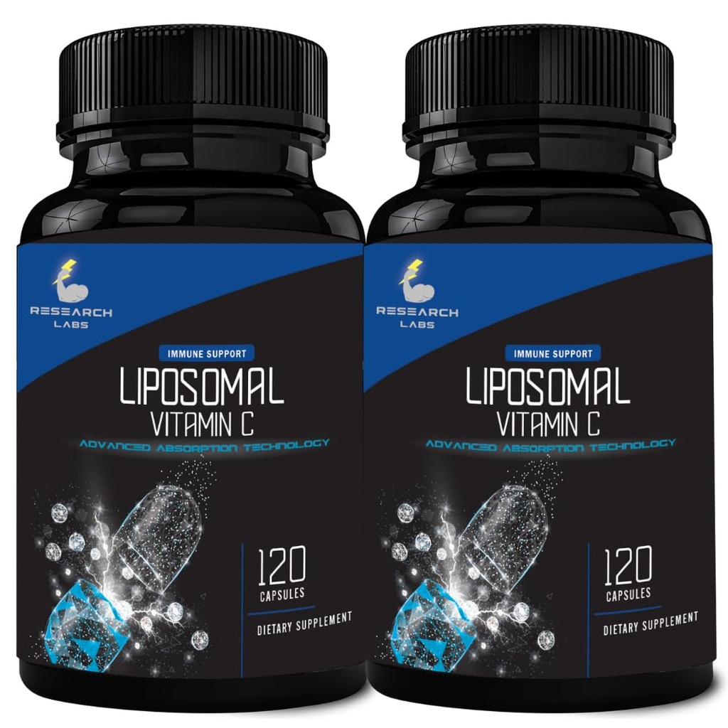 Laboratorios de investigación Liposomal Vitamina C Suplemento w / Ausorción mejorada LipoQuil-CTM  2 Fer 1 ad 240 Capsules Total Immune Support Collagen Booster ← Alta Dose Fat Soluble Vita C 1000mg Buffered ← Non GMO