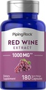 Piping Rock Vino tinto Extracto Capsules 1000mg Silencio 180 Conde Silencio No GMO, Gluten Suplemento Gratis