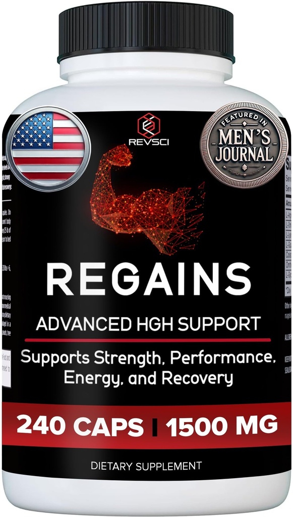 HGH Suplementos para Hombres - Regains Natural Anabólico Crecimiento del Musculo " Hormona de Crecimiento Humano para Hombres, Muscle Builder para Hombres, Muscle Recovery Post Workout Suplemento, 240 Protein Pills