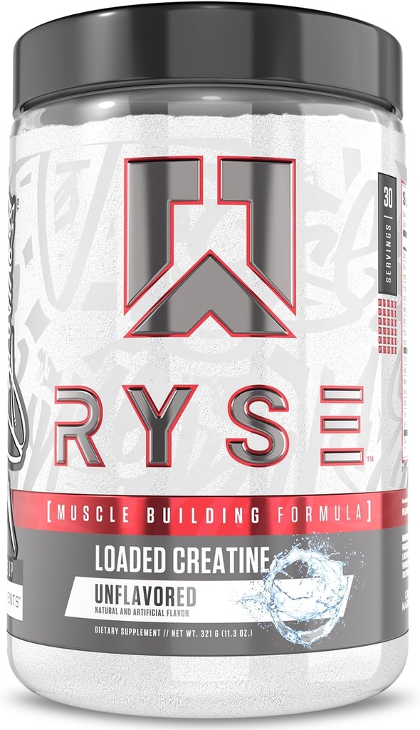Cretina cargada RYSE para hombres y mujeres - Desarrollada - Fórmula del edificio del músculo con 3 formas de electrolitos, Betaine Anhydrous y Peak ATP - Fuerza, Potencia y resistencia - 30 servicios