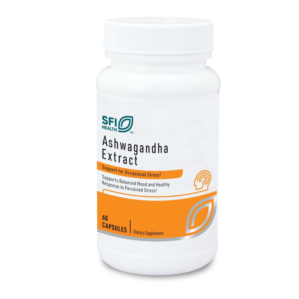 SFI Health Klaire Labs Ashwagandha Extracto 300mg - Ashwagandha Suplemento para promover la memoria, la función cognitiva y la respuesta de estrés saludable - Hypoallergenic Ashwagandha Root Extract (60 cápsulas)