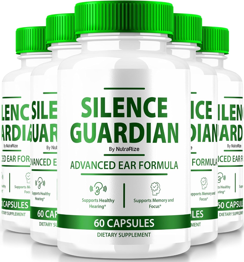 (5 Pack) Silence Guardian - Advanced Ear Formula, Fórmula Oficial para soporte auditivo 360, Todos los ingredientes naturales para mantener la salud auditiva, SilenceGuardian Review (300 cápsulas)