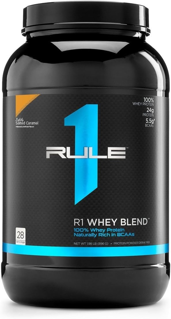 Regla 1 Proteínas R1 Whey Blend, 28 Servimientos, Caramel ligeramente salida