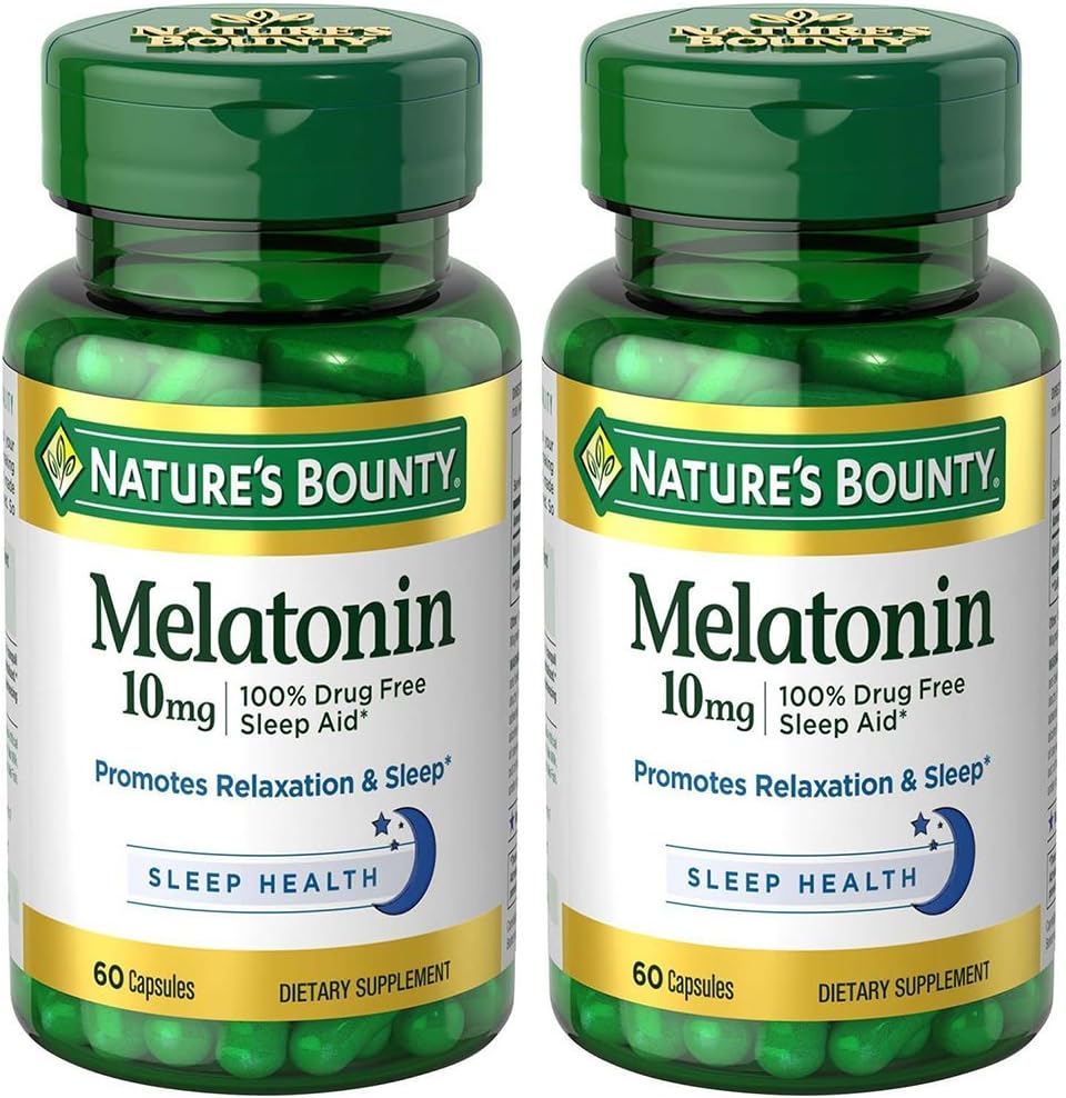 Melatonina 10 mg, 2 Botellas (60 Cuenta)
