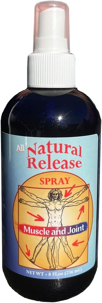 Musculo de liberación natural &amp; Spray Conjunto para los seres humanos - para los dolores de espalda/Knees/HIPS, calambres nocturnos, dolores, estragos, incomodidad - Fast Acting, Menthol Free (8 oz)