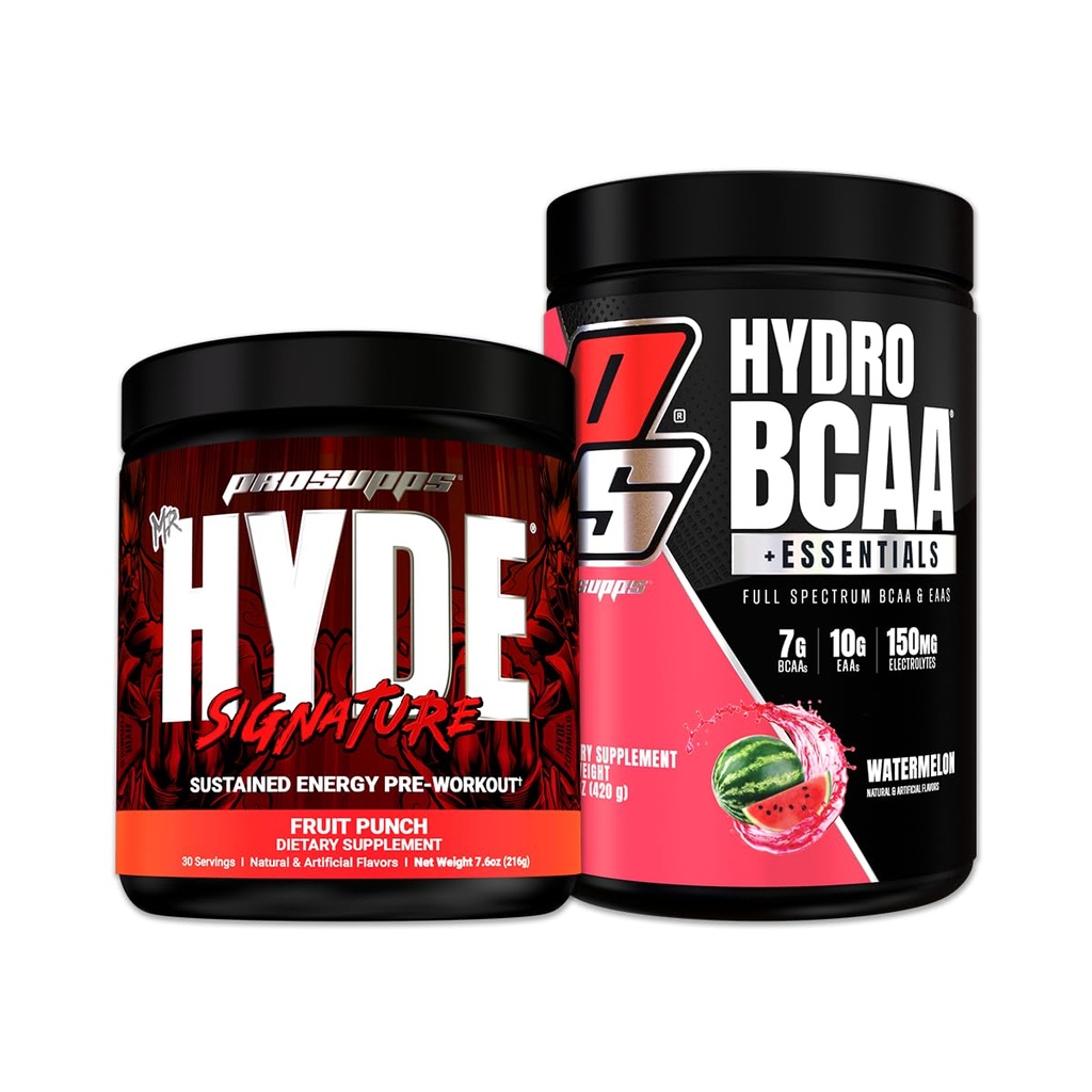 PROSUPPS Mr. Hyde Signature Series Fruit Punch and HydroBCAA+Esenciales Watermelon Bundle