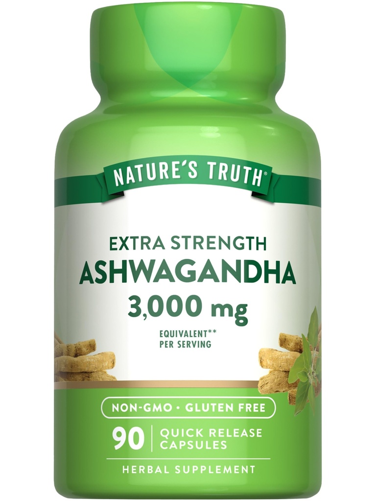 La verdad de la naturaleza Ashwagandha Capsules Silencio 3000mg Silencioso 90 Conde ¦ Extra Strength Silencio with Black Pepper Silencio Non-GMO &amp; Gluten Free Supplement