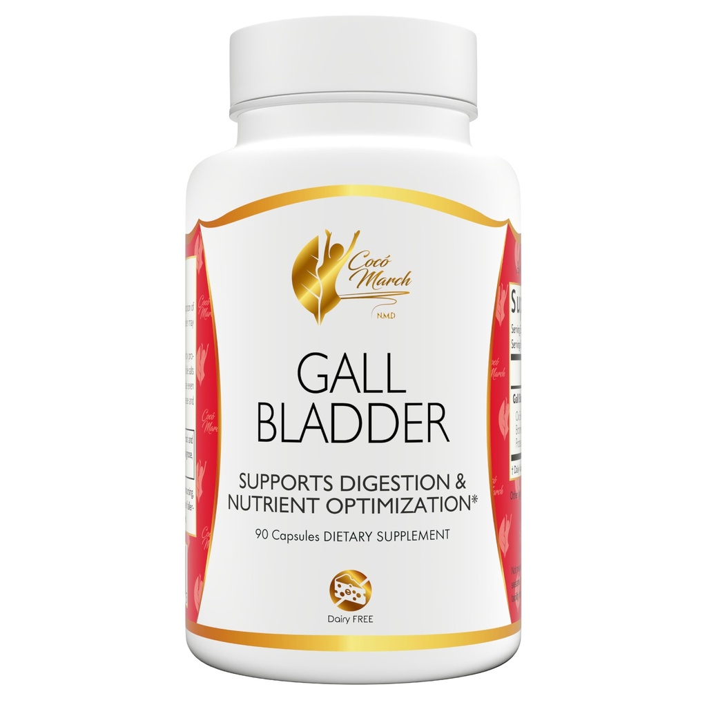 Coco March Gall Bladder Fórmula Ideal Después de la cirugía de la vesícula biliar-Gluten Gratis, Soy Gratis, Dairy Free, Keto Friendly, Paleo Friendly, 90 Capsules-90 Servings Supports Digestion and Nutrient Optimization